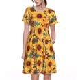 thumbnail image 1 of Disketp Colorful Bohemian Sunflower para Vestido de Manga Corta para Mujeres, Vestidos de Verano para Mujeres, Casual y Holgado para la Playa, 1 of 6