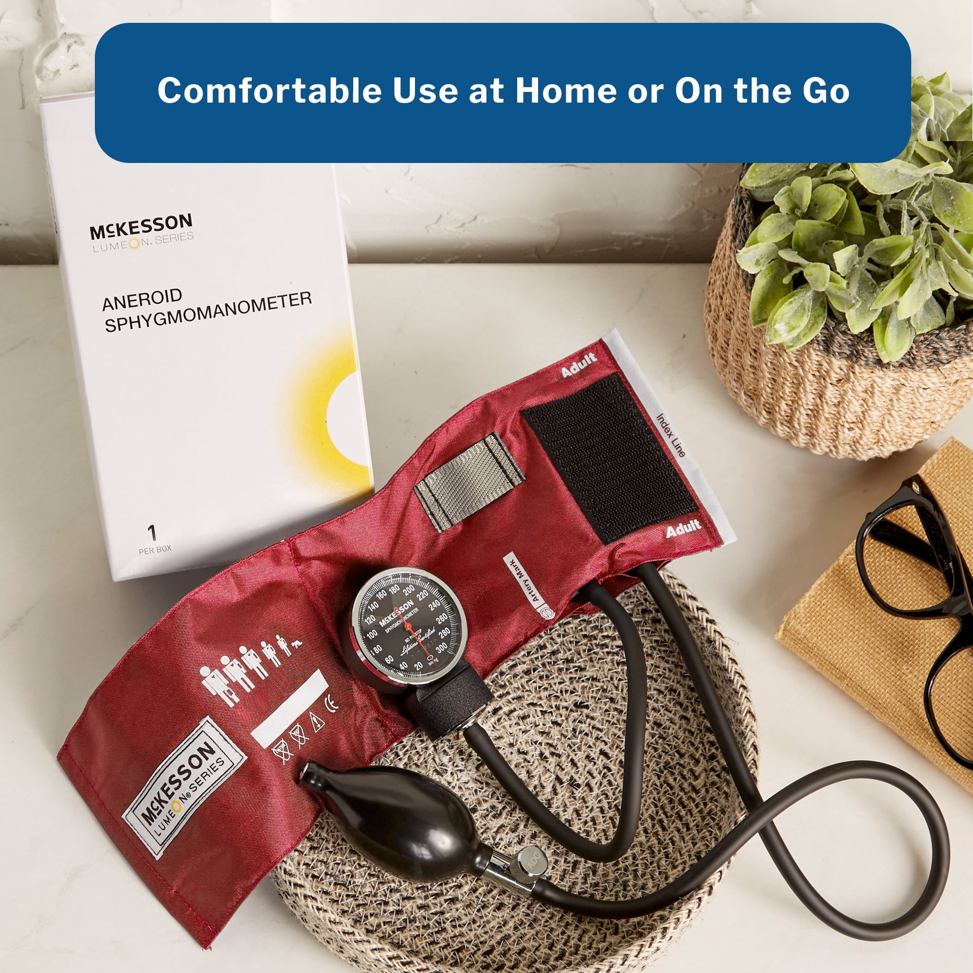 McKesson Lumeon Arm Aneroid Sphygmomanometer Blood Pressure Monitor, Large, 1 Ct