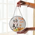 thumbnail image 2 of Trick or Treat Bernese Mountain Dog Funny Mummy Cosplay Pumpkin Candy Basket Stained Glass Suncatcher Berner Lover Gifts Window Hanging Sign Decor - 12016, 2 of 5