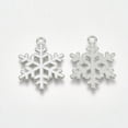 thumbnail image 2 of Alloy Pendants Cadmium Free & Lead Free with Enamel Christmas Snowflake Platinum White 25x19x1.5mm Hole: 2mm, 2 of 2
