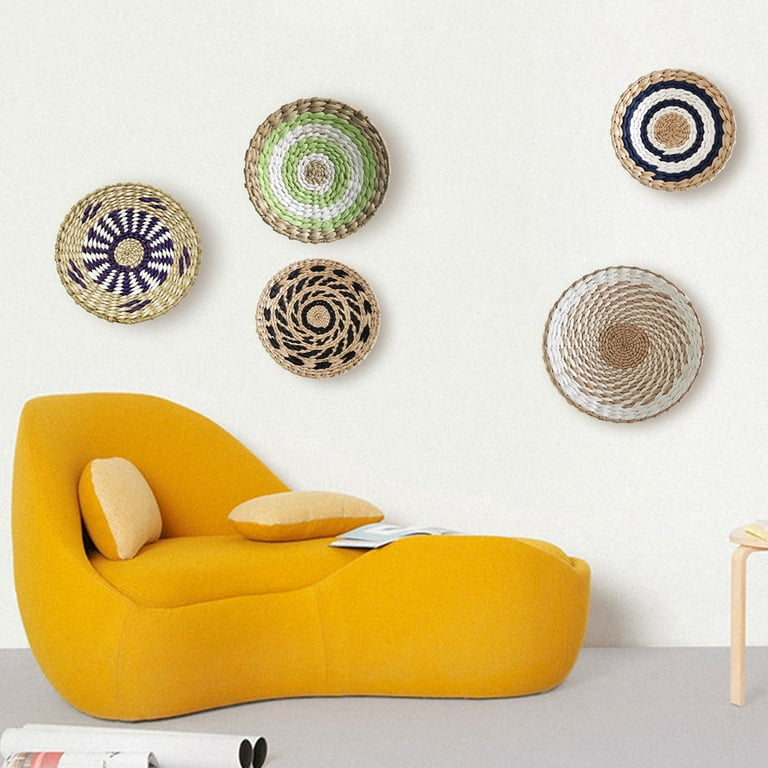 Woven Wall Basket Decor-Hanging Natural Wicker Seagrass Flat Baskets,Round  Ethnic Boho Wall Circle Wicker Basket Decoration For Living Room,Bedroom,Unique  Wicker Wall Art Decor - Walmart.com
