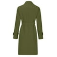 thumbnail image 6 of BYHONG Womens Trench Coat Women's Fashion Autumn Winter Solid Color Double Trench Coat Green M, 6 of 6