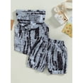 thumbnail image 4 of Douhoow Baby Boy 2pcs Clothes Set Sleeveless Hooded Neck Tie-dye Tops Shorts, 4 of 9