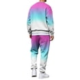 thumbnail image 5 of Mens Sweatsuits 2 Piece Casual Oversized Long Sleeve Sweatshirts And Gradient Print Sweatpants Outfits Athletic Sweatsuit, 5 of 5