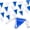 105FT Blue and White, variant on 105ft Pennant Banner Flags, 7x10 Blue and Yellow 45 Pcs High Visibility Safety Flagging on String, Triangle Pool Flag for Backstroke, Construction Events Party Decoration Parking Marking Outside