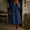 Navy women v neck flowy dress a1, variant on Uscallm Women's V Neck 3/4 Sleeve Flowy Casual Mini Dresses Solid Loose Fit Summer Holiday Beach Party Sundresses, Black L