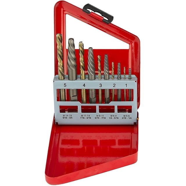 Extractor de tornillos y juego de brocas para mano izquierda - 10 piezas, brocas de acero Cobalt Hss M2