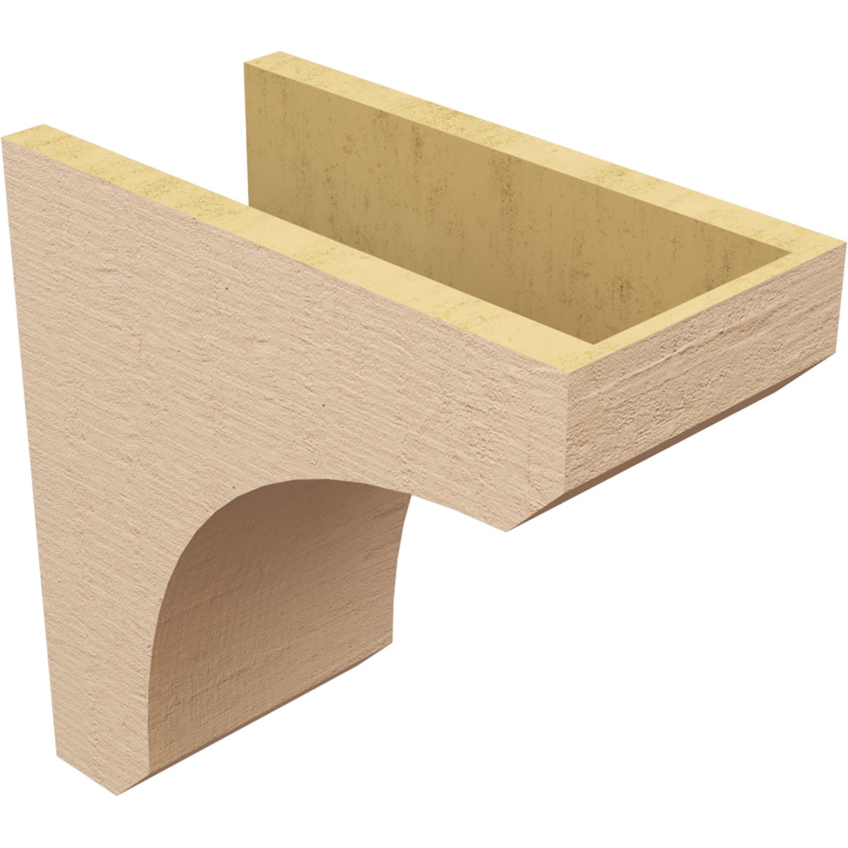 7"W x 14"D x 14"H Classic Legacy Rough Cedar Woodgrain TimberThane Corbel, Primed Tan