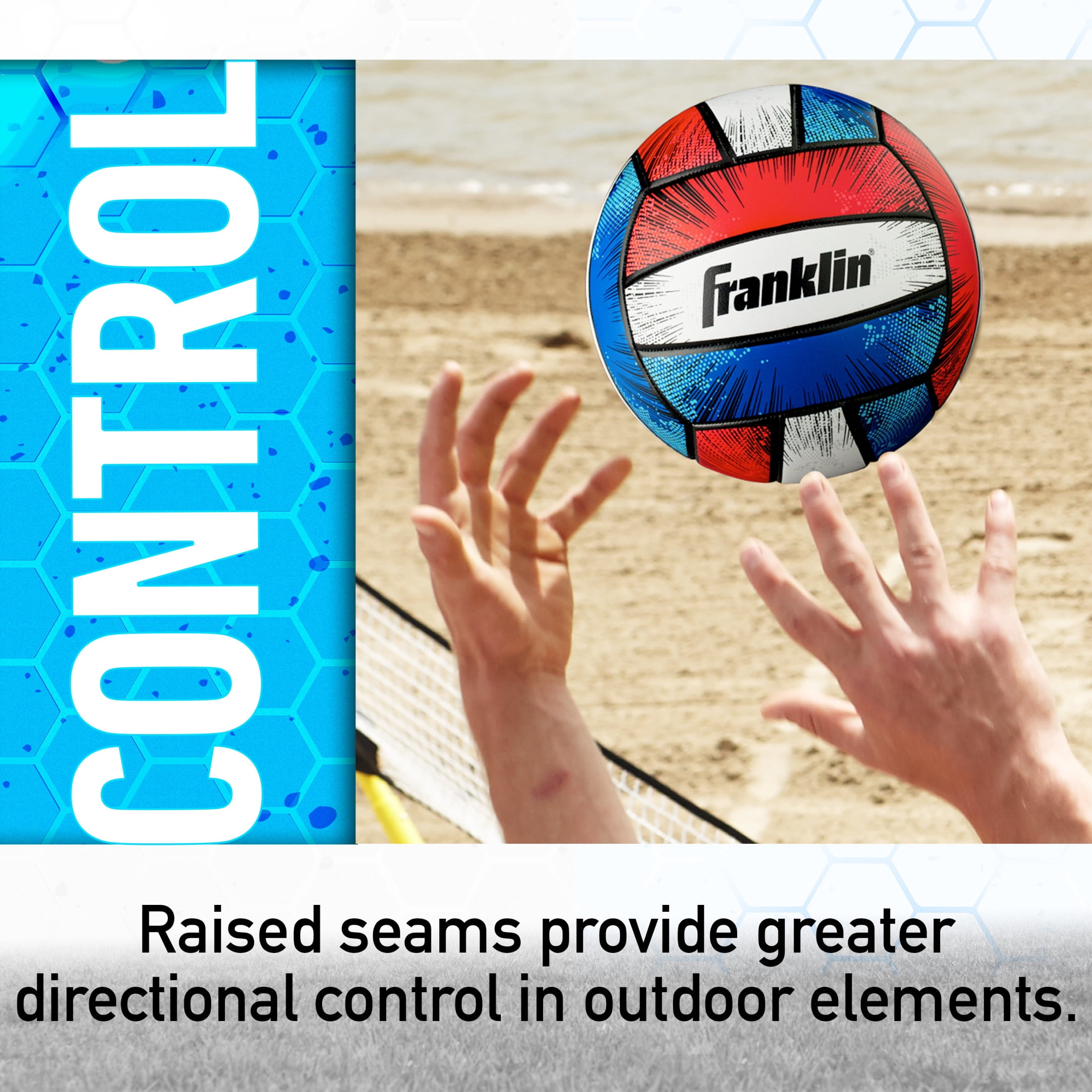 Franklin Sports BLAST Volleyball - Outdoor + Beach Volleyball - Cushioned Ball - Air Pump Included