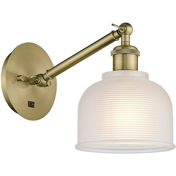 317-1W-AB-G411-LED-Innovations Lighting-Dayton - 1 Light Wall Sconce In Industrial Style-10.88 Inches Tall and 5.5 Inches Wide Antique Brass White