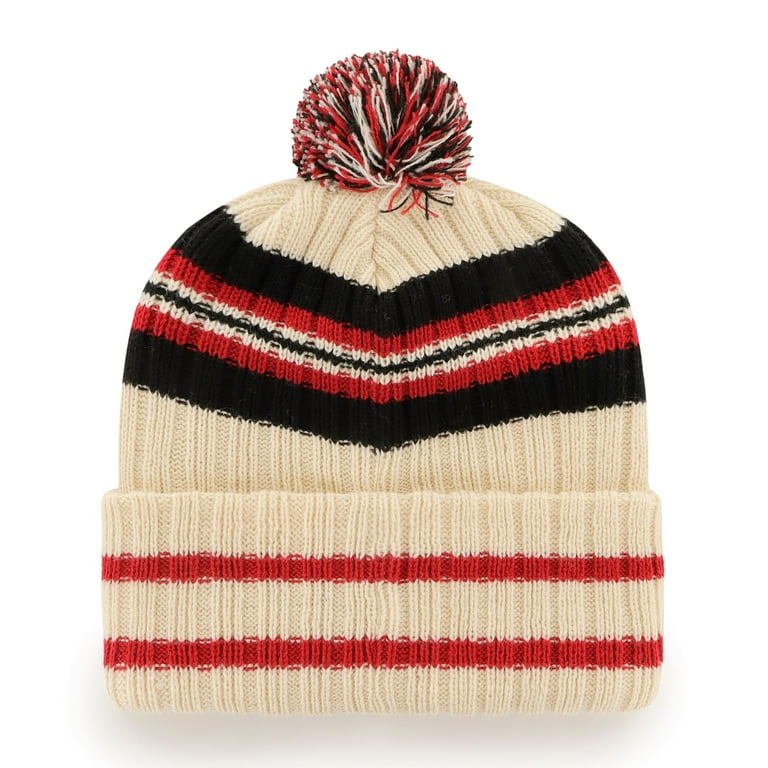 Men's '47 Natural Nebraska Huskers Hone Patch Cuffed Knit Hat with