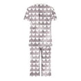 thumbnail image 5 of MuZeFu Women'S Pajama Sets Short Sleeve Shirt and Capri Soft Pajama Sets Women's Round Neck Heart Print Short Sleeve Sleepshirt And Pants Sets Loungewear Pajamas With Pockets, 5 of 6