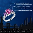 thumbnail image 2 of Gem Stone King 3.30 Cttw Pink Created Sapphire and Purple Amethyst 3-Stone Ring for Women | 925 Sterling Silver | Gemstone Birthstone (Size 9), 2 of 6
