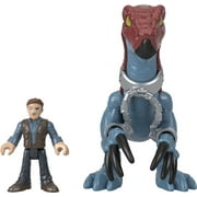 Imaginext Jurassic World Dominion Therizinosaurus Dinosaur & Owen Grady Poseable Figure Set