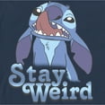 thumbnail image 2 of Men's Lilo & Stitch Stay Weird Nose Picker Long Sleeve Shirt Navy Blue Small, 2 of 4