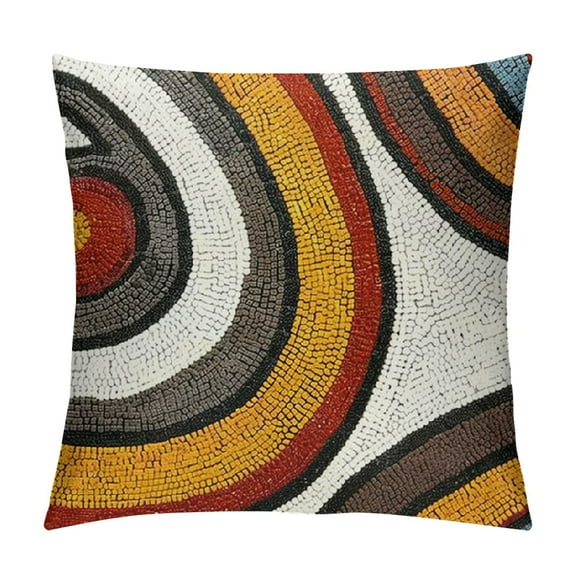 Creowell Boho Abstract Throw Pillow Covers Tufted Sun Pillow Covers Colorful Mid Century Modern Pillow Covers Boho Pillows Decorative Throw Pillow Case for Bed Couch Living Room