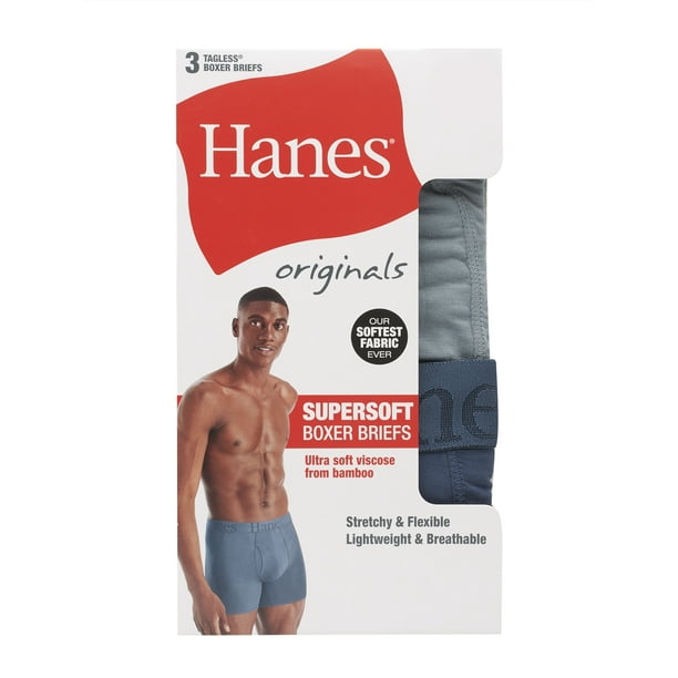 Hanes Originals Men's SuperSoft Boxer Brief Underwear, 3
