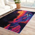 thumbnail image 1 of Vaporwave Area Rug - 3x4 Rug - Vaporwave Rug - 80s Neon Sunset Mountain Area Rug - Abstract Synthwave Rugs - Retro Futurism Carpet, 1 of 7