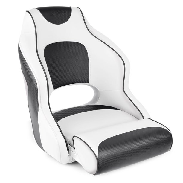 Leader Accessories Two Tone Captain's Bucket Seat Boat Seat，White/Black