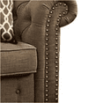 thumbnail image 3 of JERFIT Modern Chesterfield Loveseat Sofa with Tufted Back and Nailhead Trim, Brown Linen Fabric Small Couch for Living Room, 3 of 5