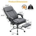 thumbnail image 4 of Homrest Reclining Ergonomic Executive Office Chair W/ Massage, Breathable Fabric for Office Home,Light-Grey, 4 of 8