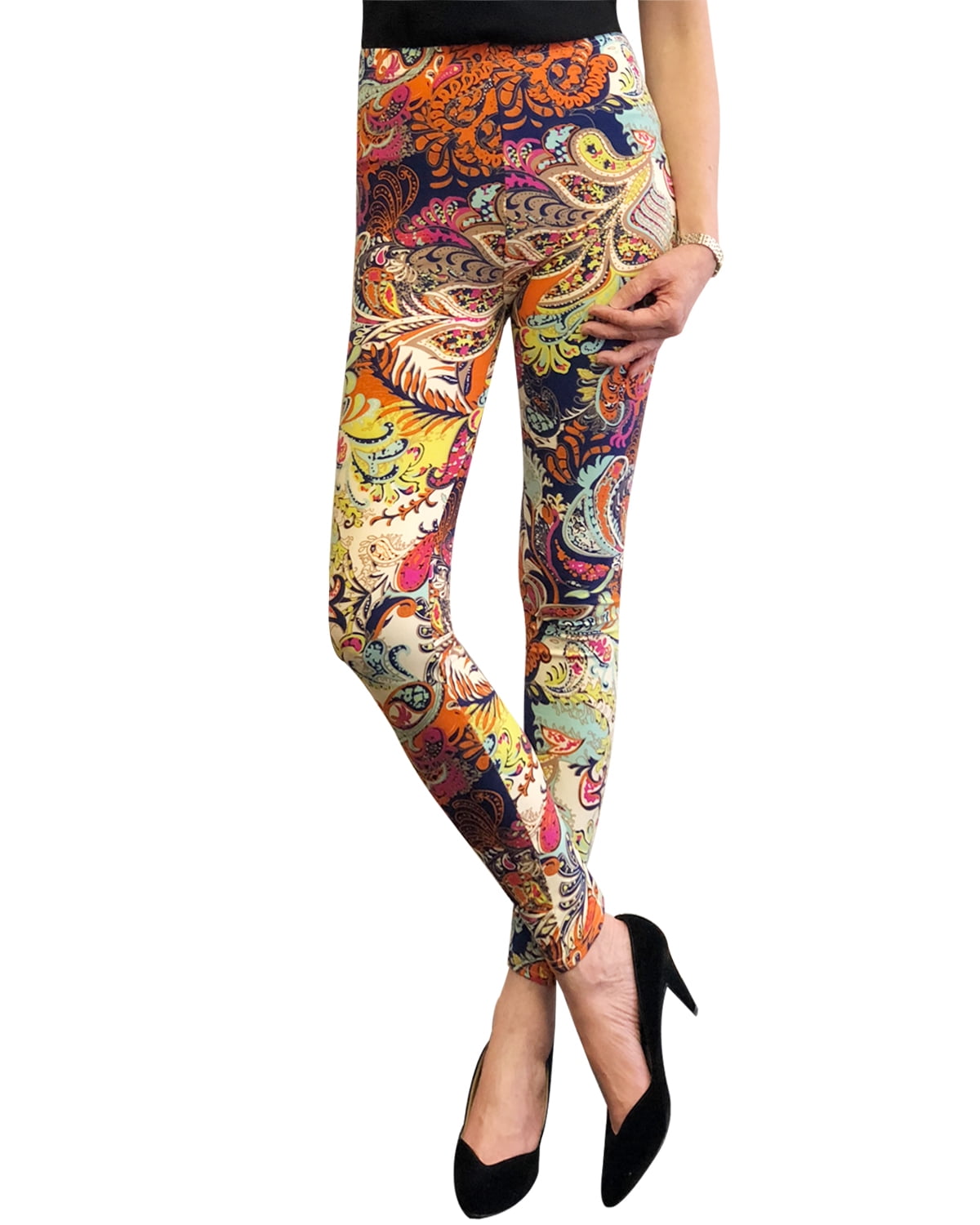 Wrapables Women’s Ultra-Soft and Stretchy Printed Leggings for Activewear and Workout
