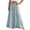 15#Blue, variant on Womens Elegant Flowy Maxi Skirt Pleated Tiered Cotton Linen A-Line Elastic Waist Midi Skirt