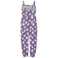 thumbnail image 4 of Halloween Jumpsuits For Girls 13-14 Sleeveless Pumpkin Print Casual Spaghetti Strap Loose Romper Long Pants with Pockets Toddler Girls Clothing Z0G-Purple, 5-6 Years, 4 of 5
