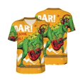 thumbnail image 6 of Rocae Cool Dinosaur Playing Guitar for Breathable Men's Baseball T-Shirt Fashionable Casual Baseball Jersey, Moisture-wicking Sportswear Small, 6 of 9