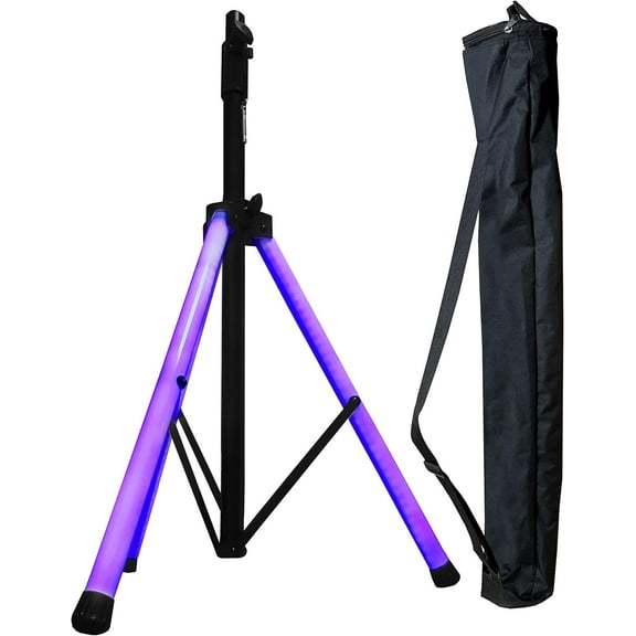 LED Lighted Speaker Stand - With Carry Bag - Ultra Bright LED Tubes - Adkins Professional