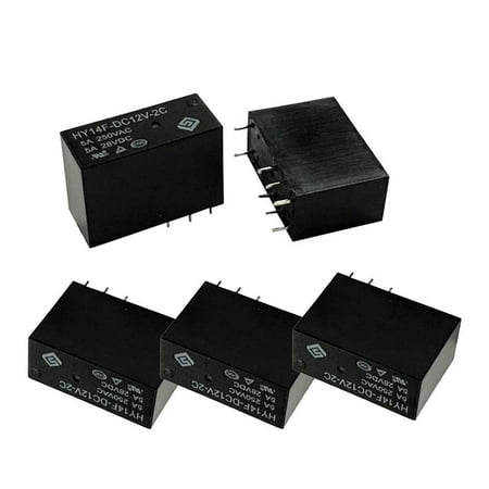 yotijay 5Pcs HY14F-DC12V-2C Mini Power Relay Relais PCB Type Modul Leistungsrelais
