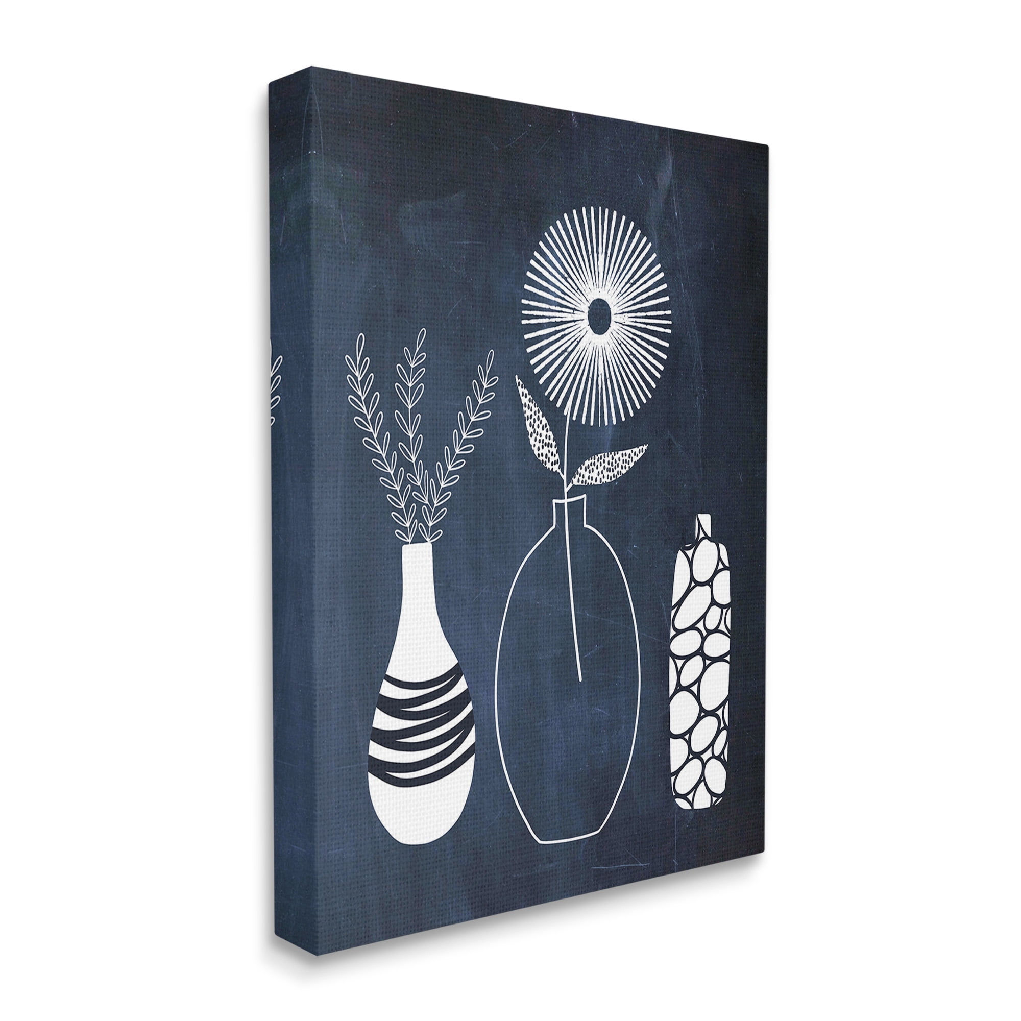 Stupell Industries Geometric Plant Doodles Botanical & Floral Painting Gallery Wrapped Canvas Art Print Wall Art, 24 x 30