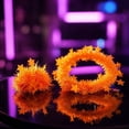 thumbnail image 4 of QuanTara Star Fluorescent Necklace & Bracelet Set - Blacklight Reactive Neon Leis, Glow in the Dark Party Accessories for Halloween, Raves, 80s Theme Parties & Luaus, 4 of 7
