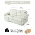 thumbnail image 6 of Queen Sleeper Sofa with Side Storage & 8 Silent Casters - 3-in-1 Pull-Out Chenille Loveseat for Apartment.Beige, 6 of 21