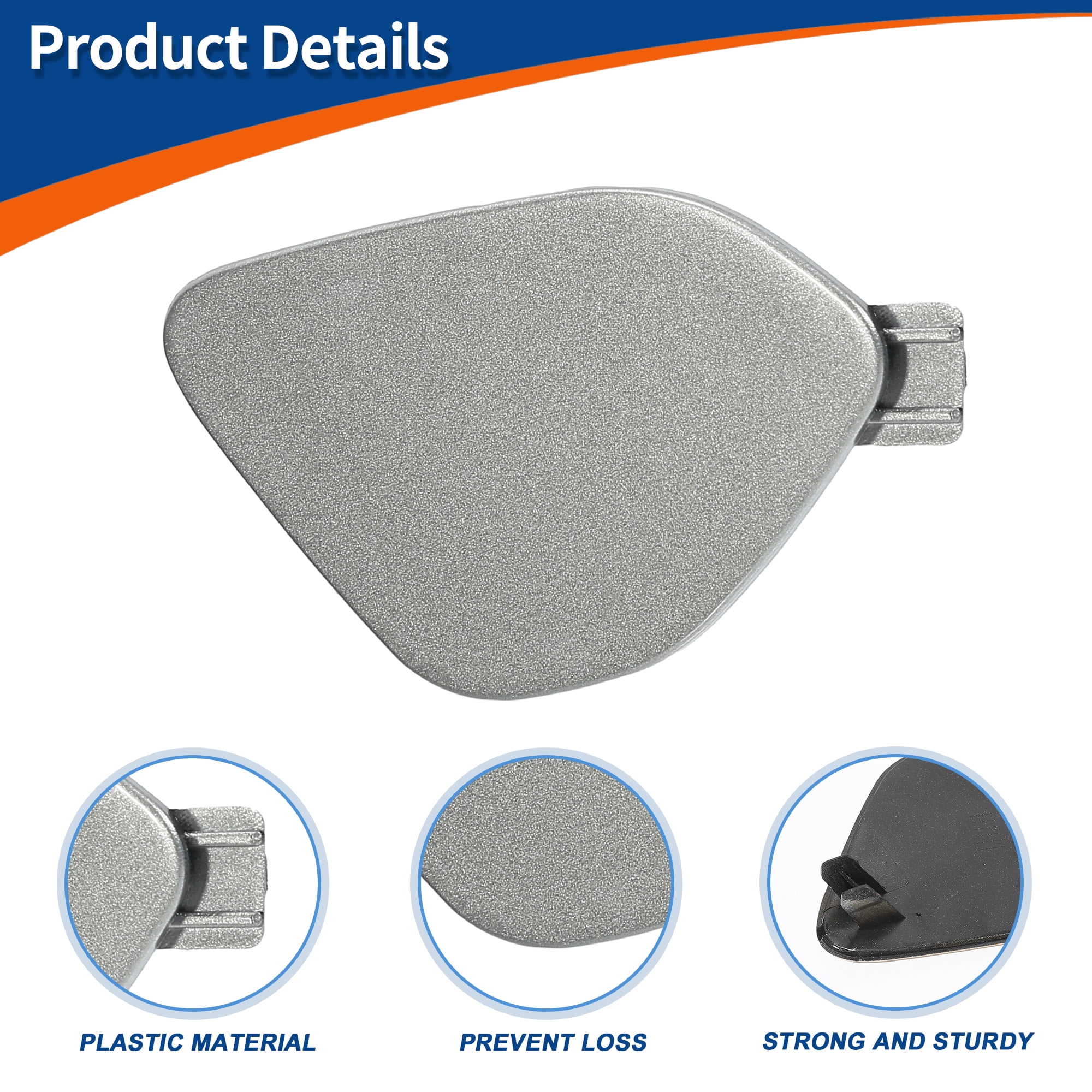 Unique Bargains Bumper Tow Hook Cover Gray Fit for Volvo S60 2014-2016