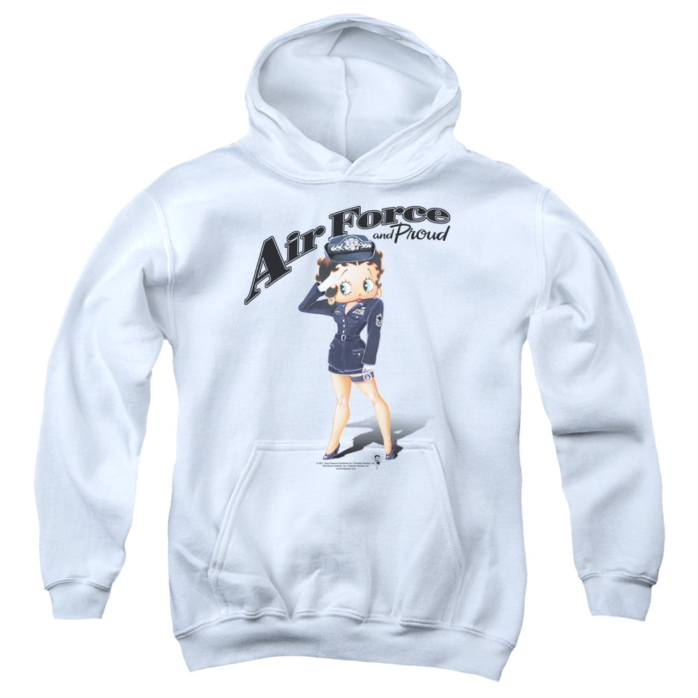 Betty Boop Air Force Boop Youth Pullover Hoodie Sweatshirt White -  Walmart.com