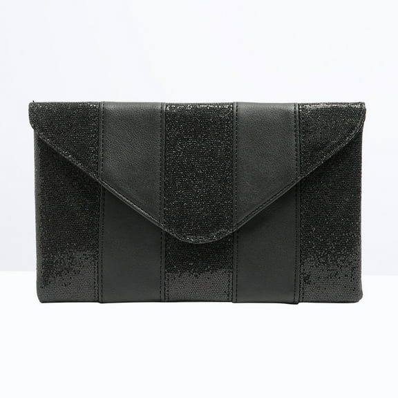 GETAJGHSD Women Evening Bag Clutch Purse 1Pack Black Embellished Clutch Bag for Prom 26*5.9in