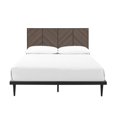 thumbnail image 2 of 4 Panel Metal and Wood Queen Platform Bed - Ash Brown Bookmatch, 2 of 6