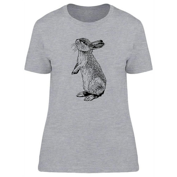 Bunny Sketch Design T-Shirt Women -Image by Shutterstock, Female Medium