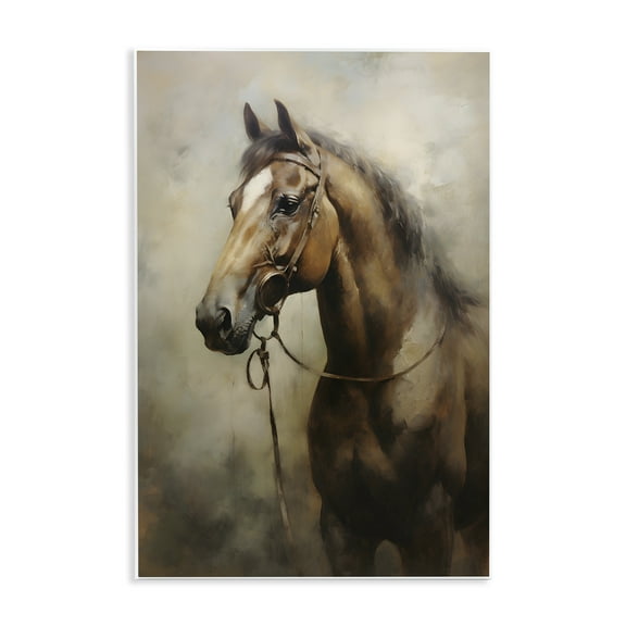 Stupell Industries Brown Horse Portrait Animals & Insects Painting Unframed Art Print Wall Art, 10 x 15