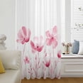 thumbnail image 6 of Pink Flowers Sheer Curtains 45 Inches Long, Vintage White Floral Plant Herb Botanical Light Filering Curtains, Breathable Simi Curtain Privacy Drapes for Kitchen Bathroom Small Window Treatment, 6 of 9
