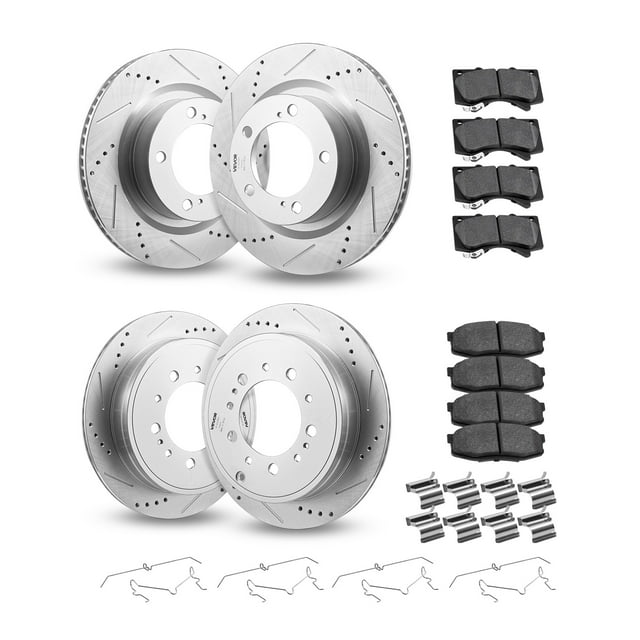 VEVOR Front and Rear Ceramic Brake Rotors Pads Kit for 2016-2021 Toyota Land Cruiser