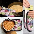thumbnail image 5 of Yayeee Oven Mitts and Pot Holder Set of 2 Heat Resistant Kitchen Gloves Baking Hot Pad, Pink Blueberries, 5 of 5
