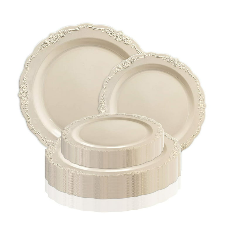 Exquisite 7 Disposable Plastic Plates Bulk - 100 Ct. Disposable  Dessert/Salad Plates, Clear