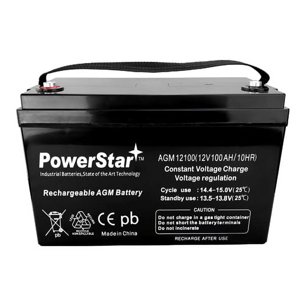 PowerStar AGM 12V 100Ah Deep Cycle SLA Battery for Golf Carts ...