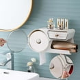 thumbnail image 4 of Soporte organizador de baño multifuncional con dispensador de toallas faciales cosméticas, soporte organizador de de pelo, organizador de baño Blanco Sunnimix Bandeja de almacenamiento de baño, 4 of 7
