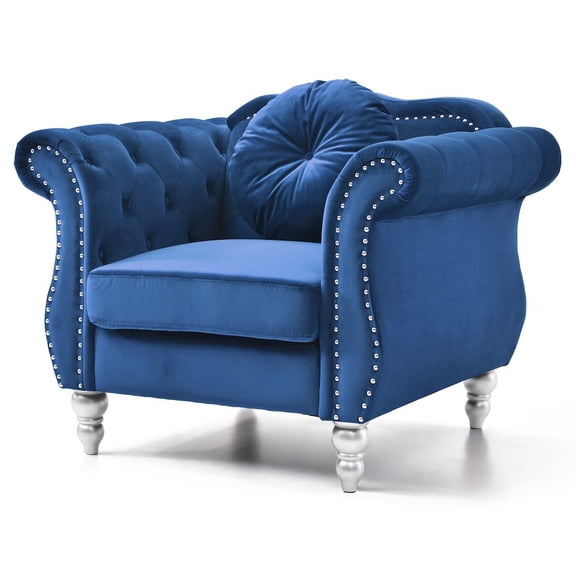 Glory Furniture Hollywood Accent Chair in Navy Blue Color