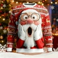 thumbnail image 2 of gcong Ugly Christmas Sweater Men Funny Santa Claus Xmas Knit Sweatshirts 3D Graphic Holiday Pullover Sweaters Jumper Unisex, 2 of 3