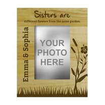 Personalized Wood Engraved Sister Love Picture Frame With Names -4 x 6 Inches Horizontal - Customizable Gift