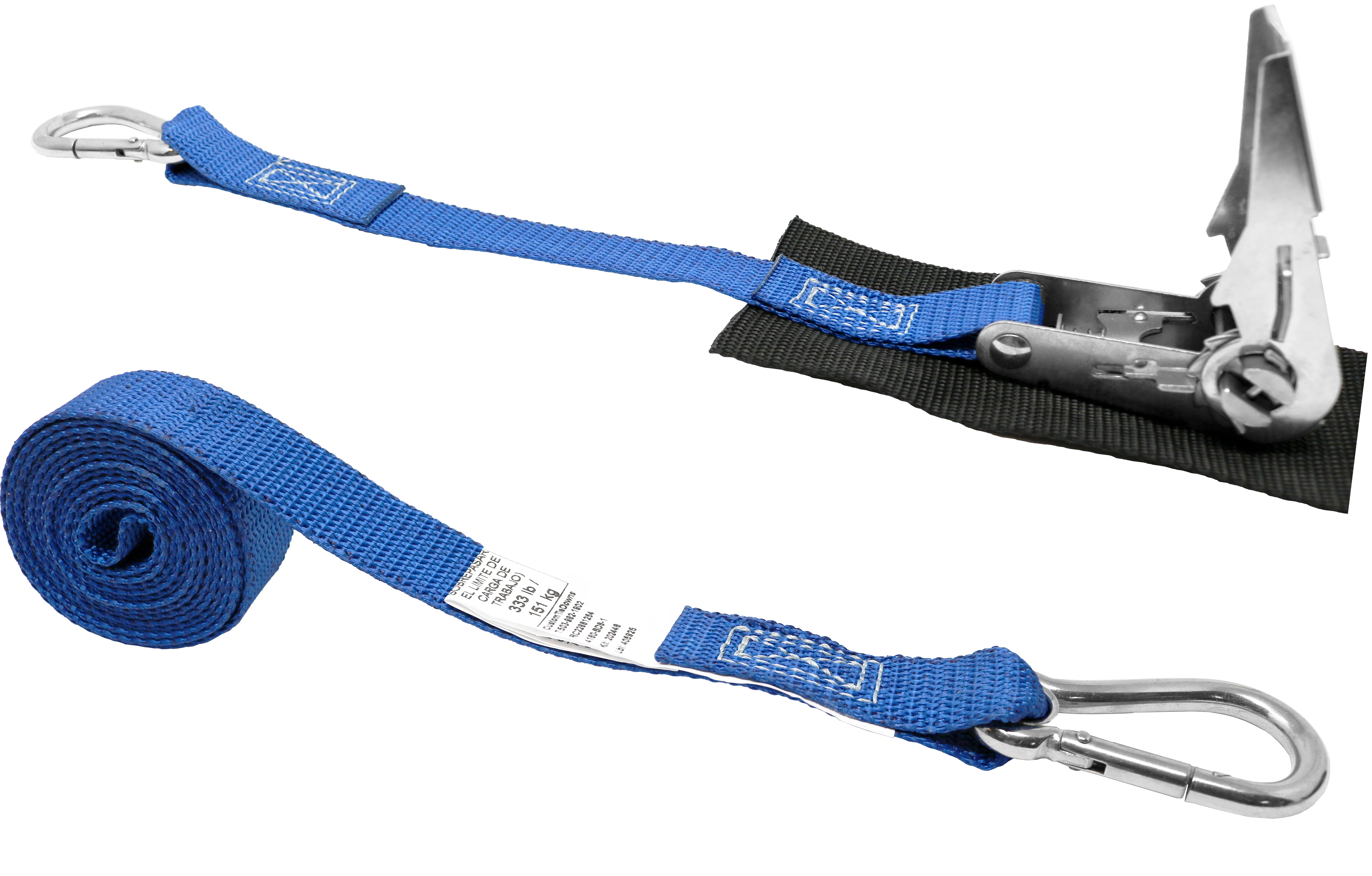 CustomTieDowns 1 Inch x 8 Foot Stainless Steel Ratchet Strap